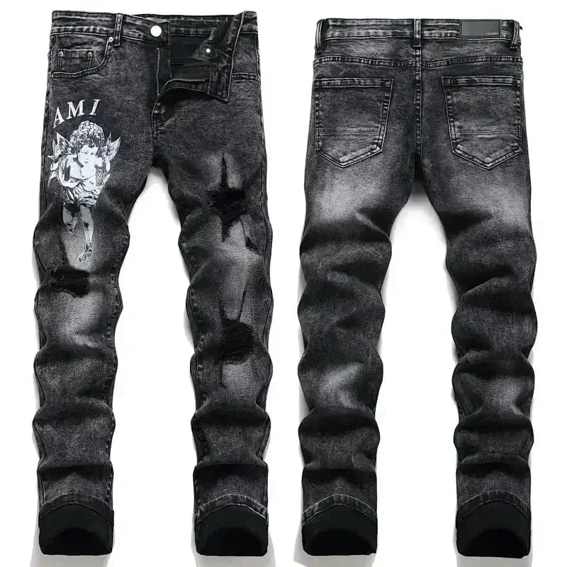 AMIRI Jeans Distressed Graphic Black