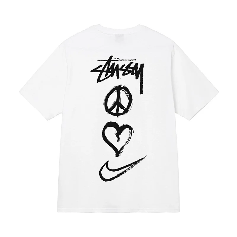 Stussy Nike White Graphic Print T-Shirt