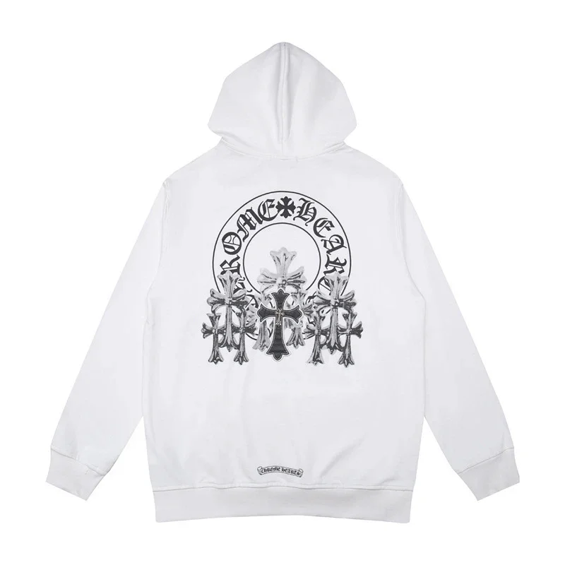 Chrome Hearts White Cross Print Hooded Sweatshirt