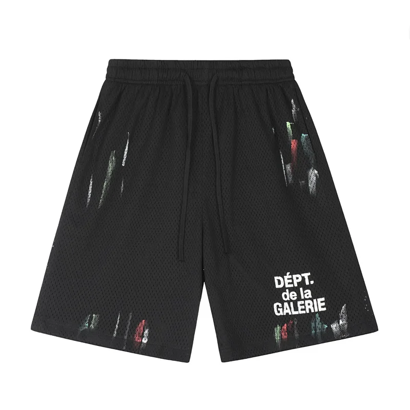 Mesh Shorts Black Graffiti Print Sporty Shorts