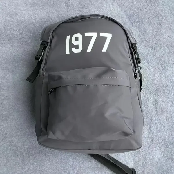 Design 1977 Graphic Print Gray Casual Backpack - 1