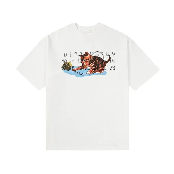 Maison Margiela Tabi Print Black Oversized T-Shirt - 7