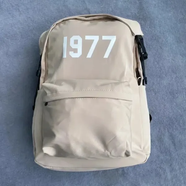 Design 1977 Print Beige Casual Backpack - 1