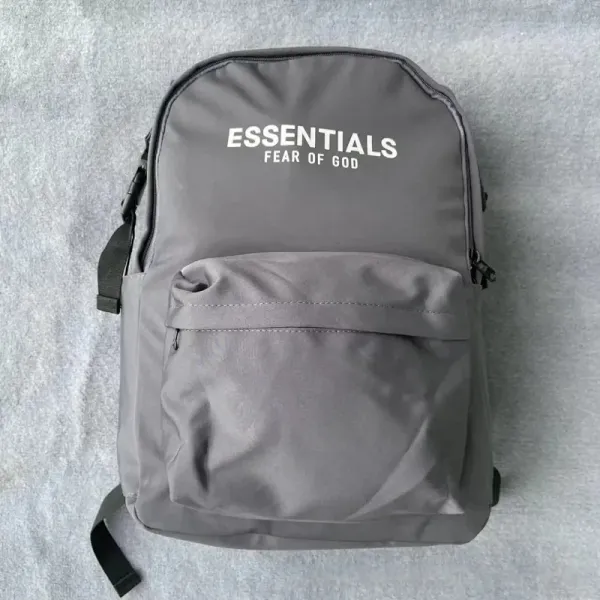 Fear of God Essentials Logo Front Pocket Backpack Gray Casual Backpack - 1