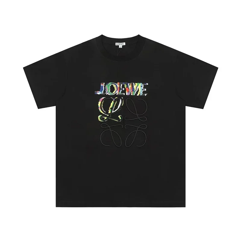 Loewe T-Shirt Cream Embroidered Pocket Casual