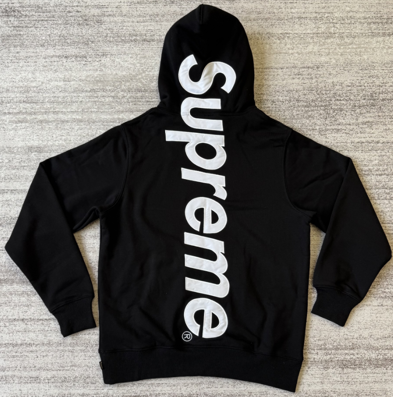 Satin Applique tracksuit logo hoodie set