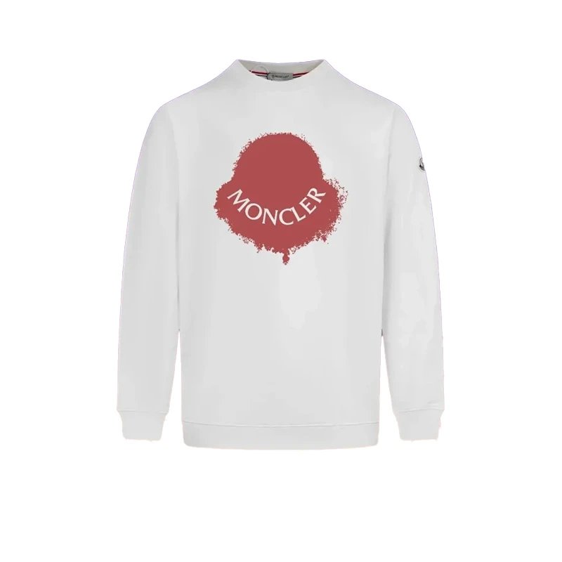Moncler Spray-Effect Logo Sweatshirt Blanco