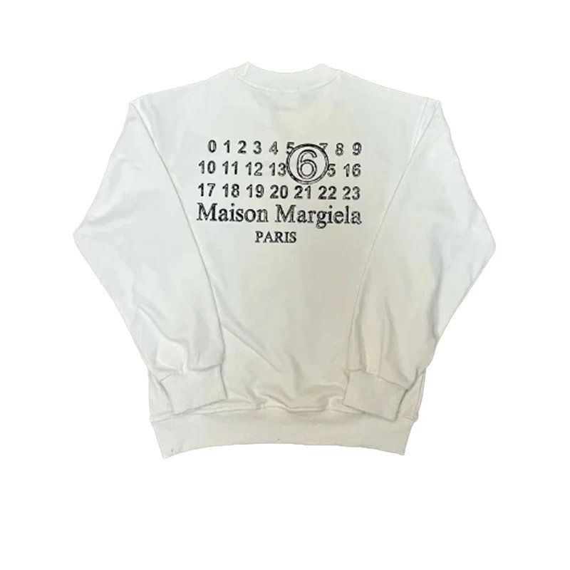MM6 Maison Margiela Numbered Logo Crewneck Sweatshirt White