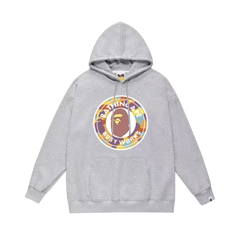 A Bathing Ape Busy Works Pullover Hoodie Grey