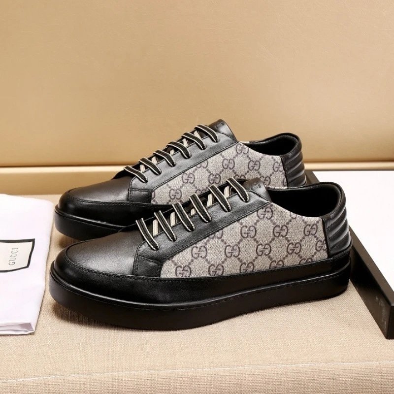 Gucci Men's High-Top Sneaker with GG Monogram Canvas and Leather