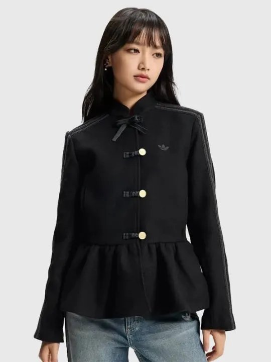 adidas Women's Chinese New Year Peplum Jacket with Frog Closures