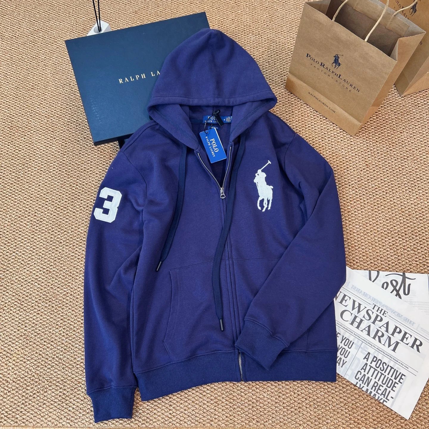 Polo Ralph Lauren Men's Zip-Up Hoodie with Big Pony Logo