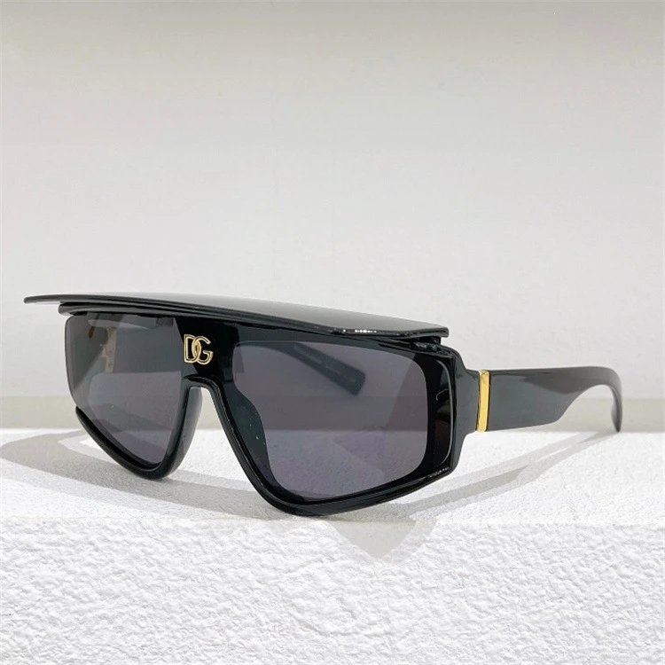 Dolce & Gabbana Oversized Shield Sunglasses with Prominent Logo Branding