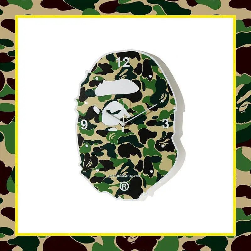 BAPE Ape Head Shaped Camouflage Wall Clock