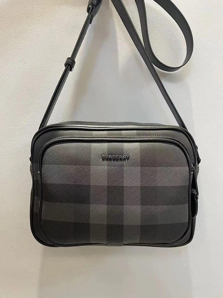 Burberry Check Print Camera Crossbody Shoulder Bag