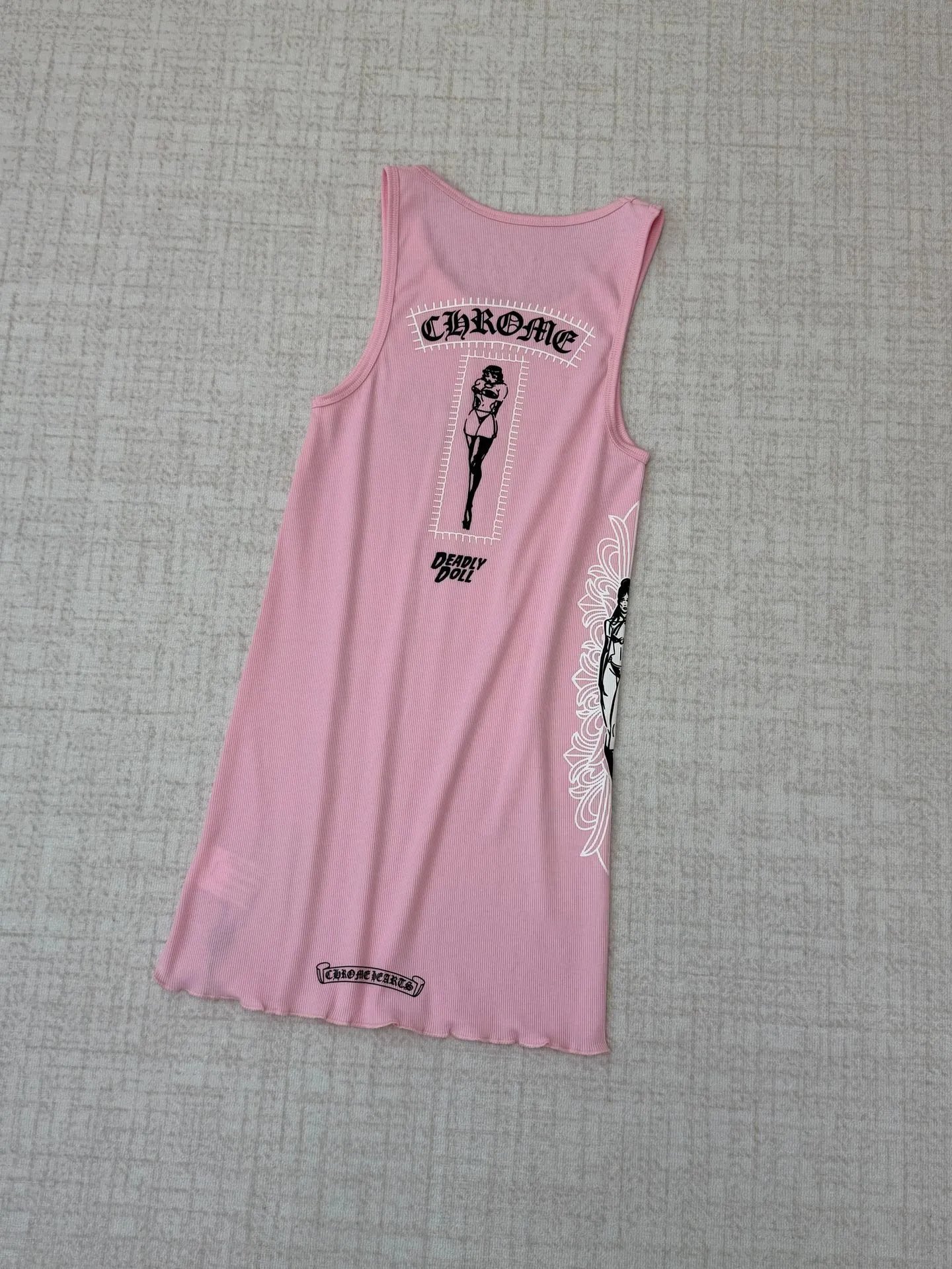 Chrome Hearts Pink Cherry Doll Sleeveless Tank Dress