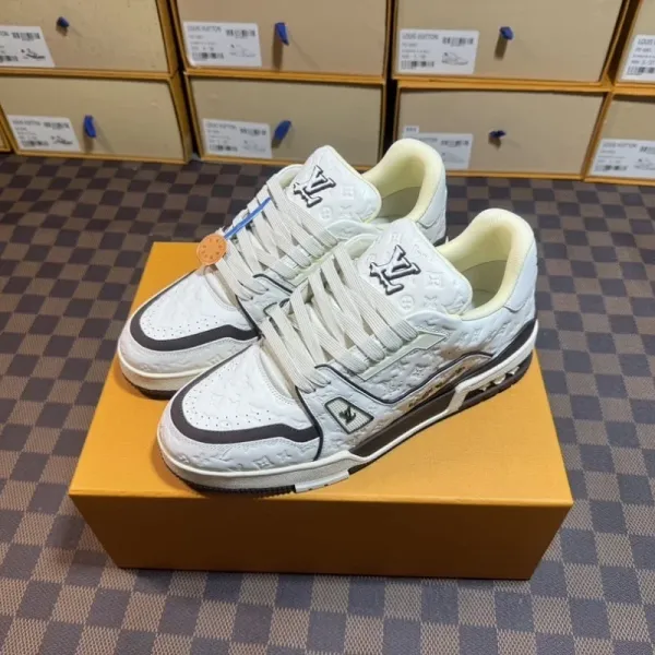 Louis Vuitton Trainer White Monogram Sneakers - 1