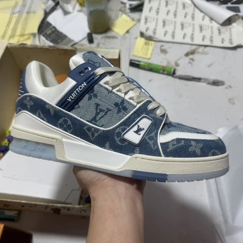 Louis Vuitton Trainer Denim Blue Sneakers - 1