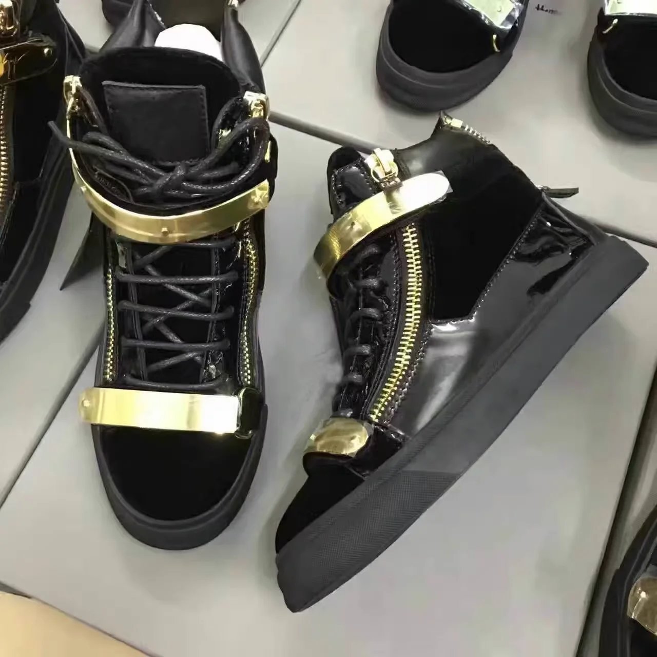 Black Suede with Dual Metal Buckles