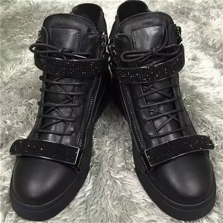 Black Leather with Double Crystals