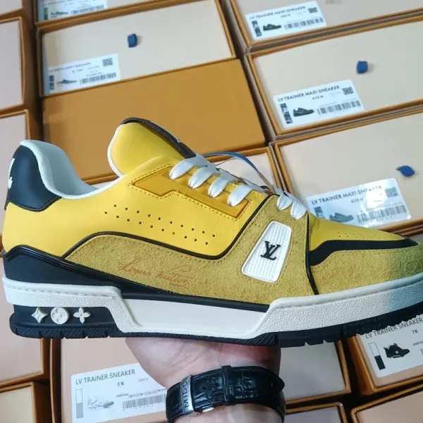 Louis Vuitton LV Trainer Maxi Sneaker Yellow Black Suede Sneakers Chunky Sneakers - 1
