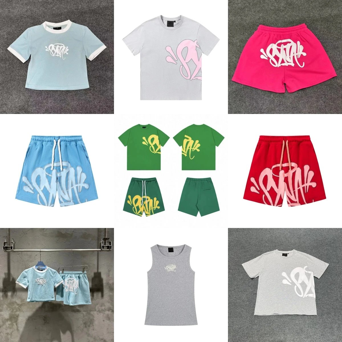 Graffiti print shorts, trendy brand loose drawstring sports casual pants