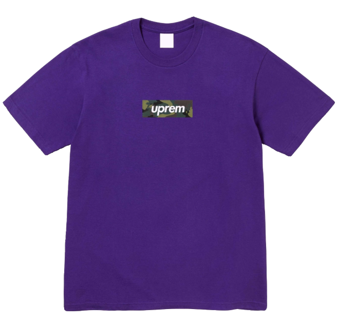Supreme Box Logo T-shirt Camo Purple