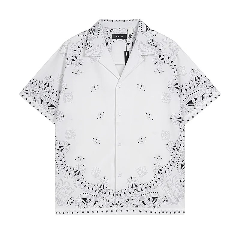 Amiri White Paisley Short Sleeve Shirt