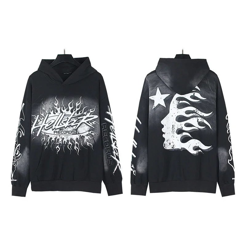 Hellstar Black Flame Hoodie Sweatshirt