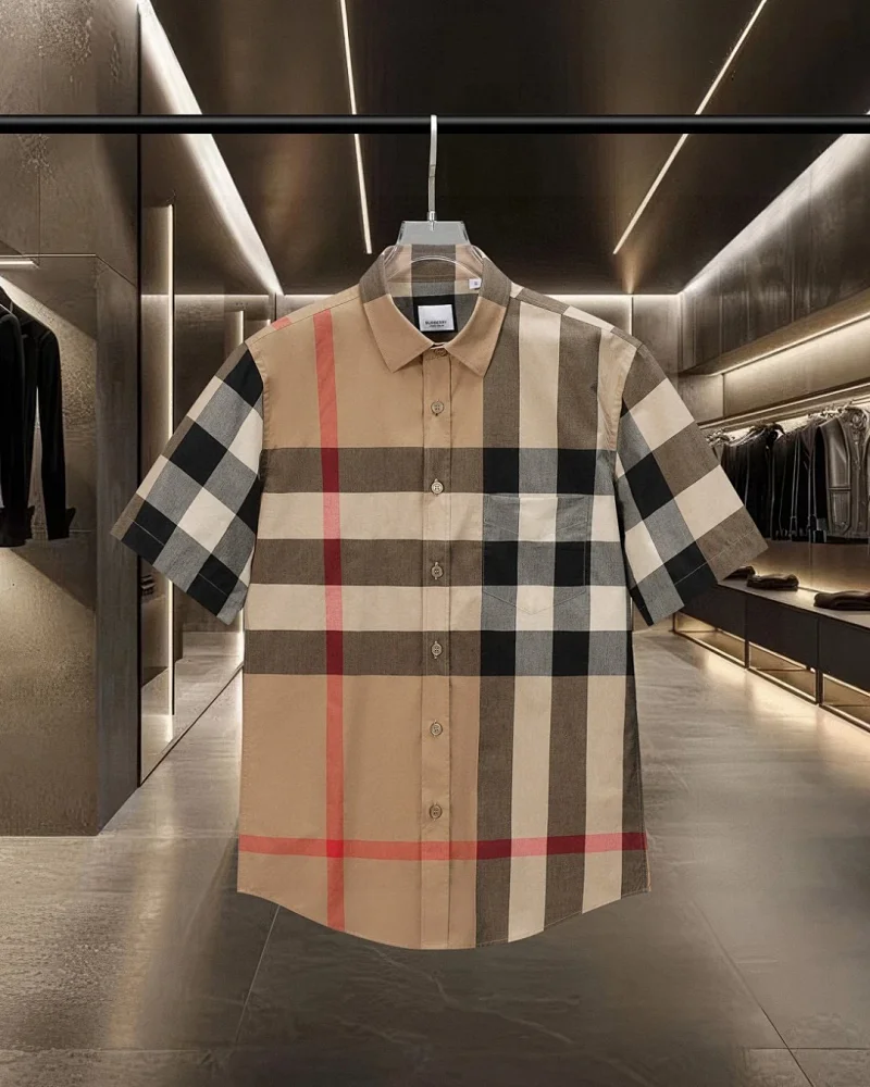 Burberry, plaid short-sleeve shirt