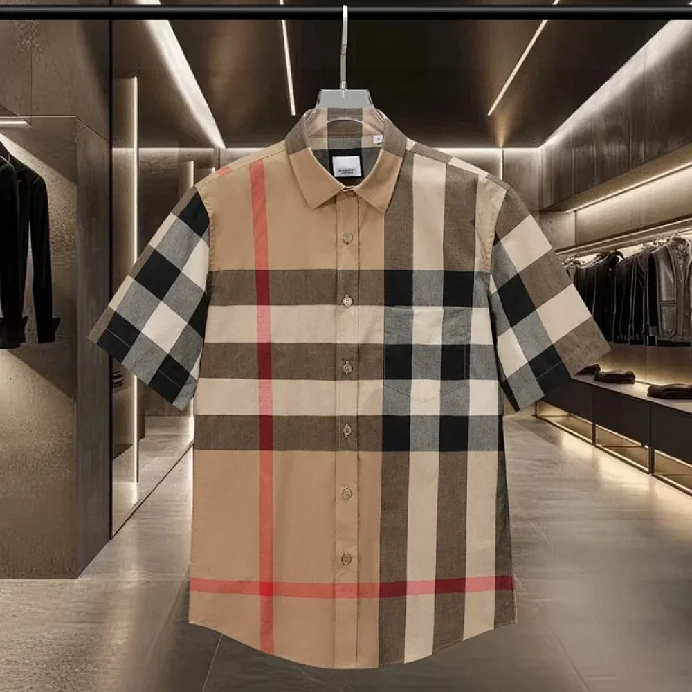 Burberry, plaid short-sleeve shirt