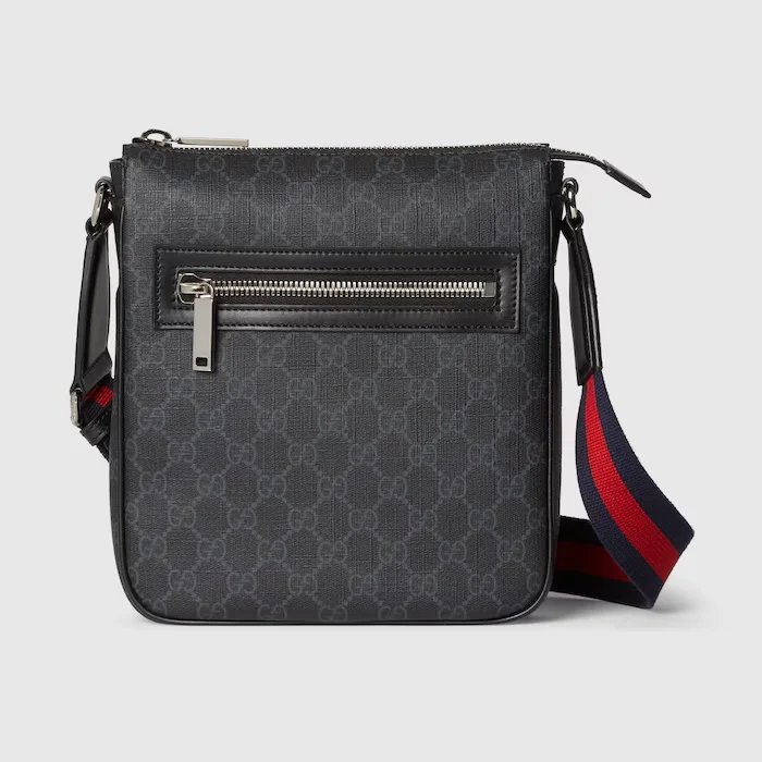 Gucci Black Crossbody Bag with Web Stripe Strap