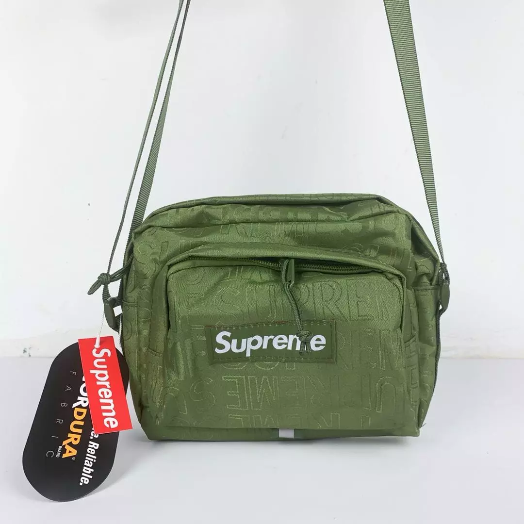 货号61303 Supreme 19SS 46th Shoulder Bag SUP满印LOGO 斜挎包单肩包