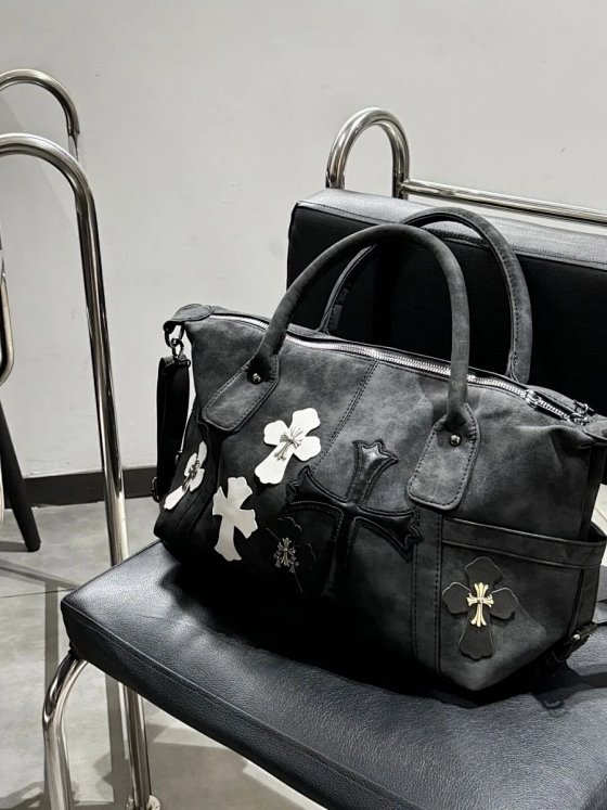 Black White Crossbody Bag with Cross Design