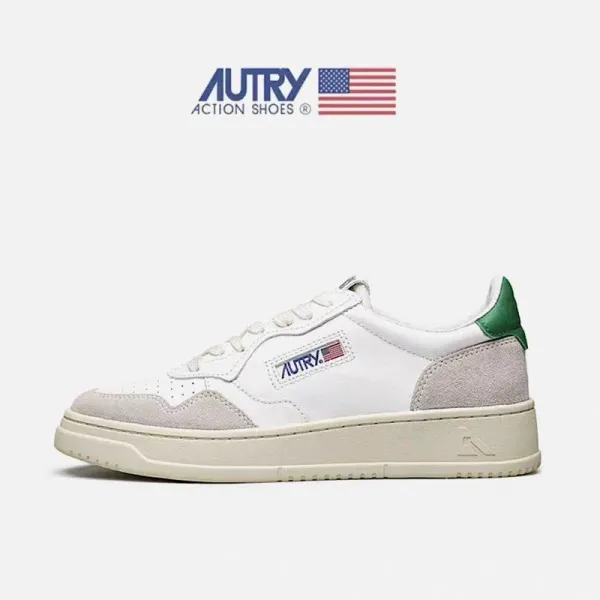 Autry Action Shoes White with Green Accents Sneakers - 13
