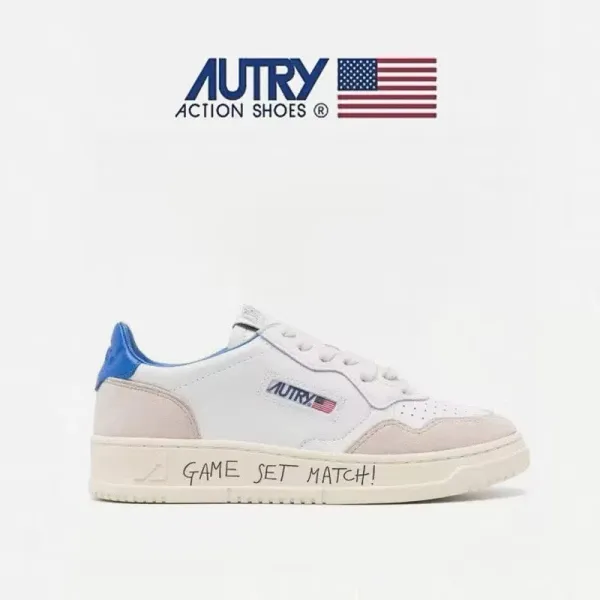 Autry Action Shoes White with Green Accents Sneakers - 14