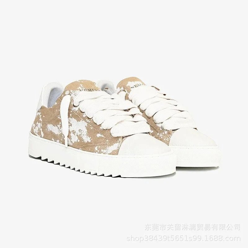 Maison Margiela Tabi Sneaker Beige White Splatter Print Sneakers