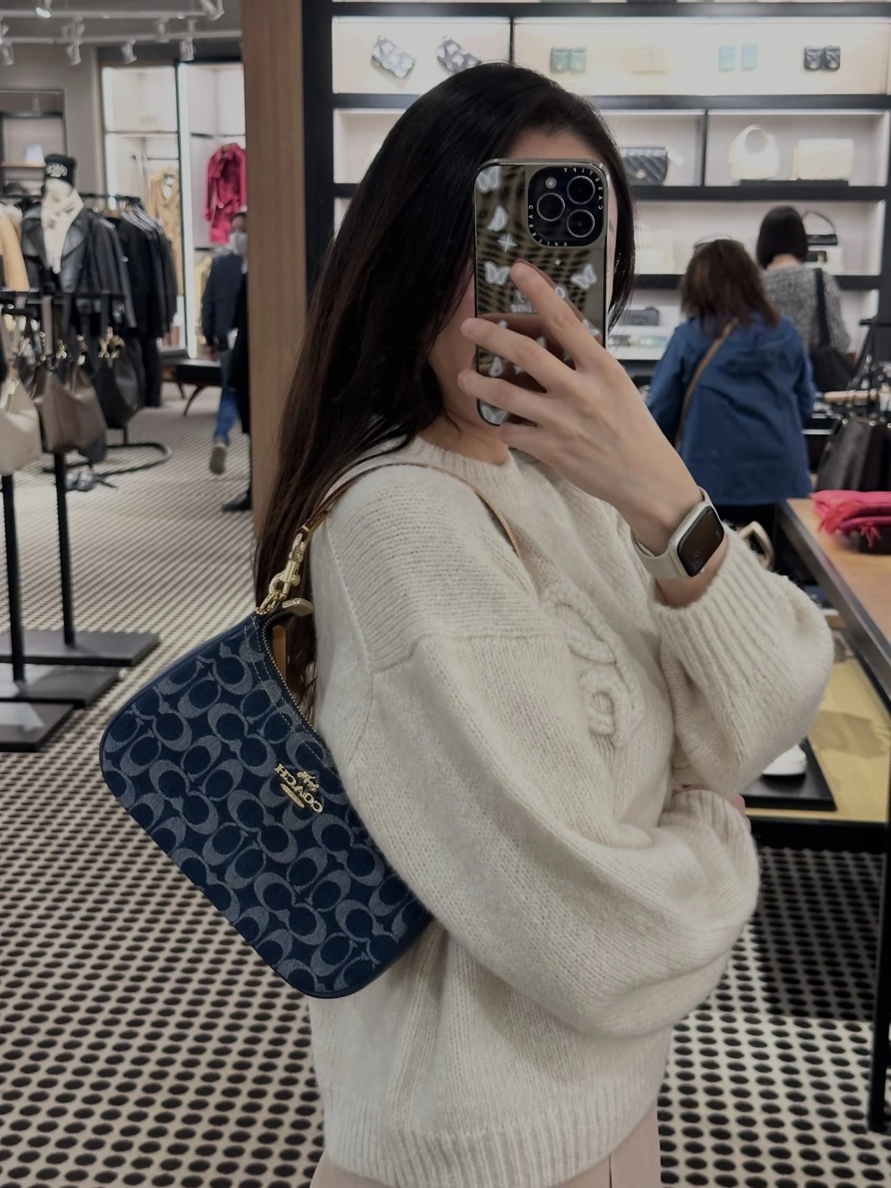 Coach Denim Axillary Bag