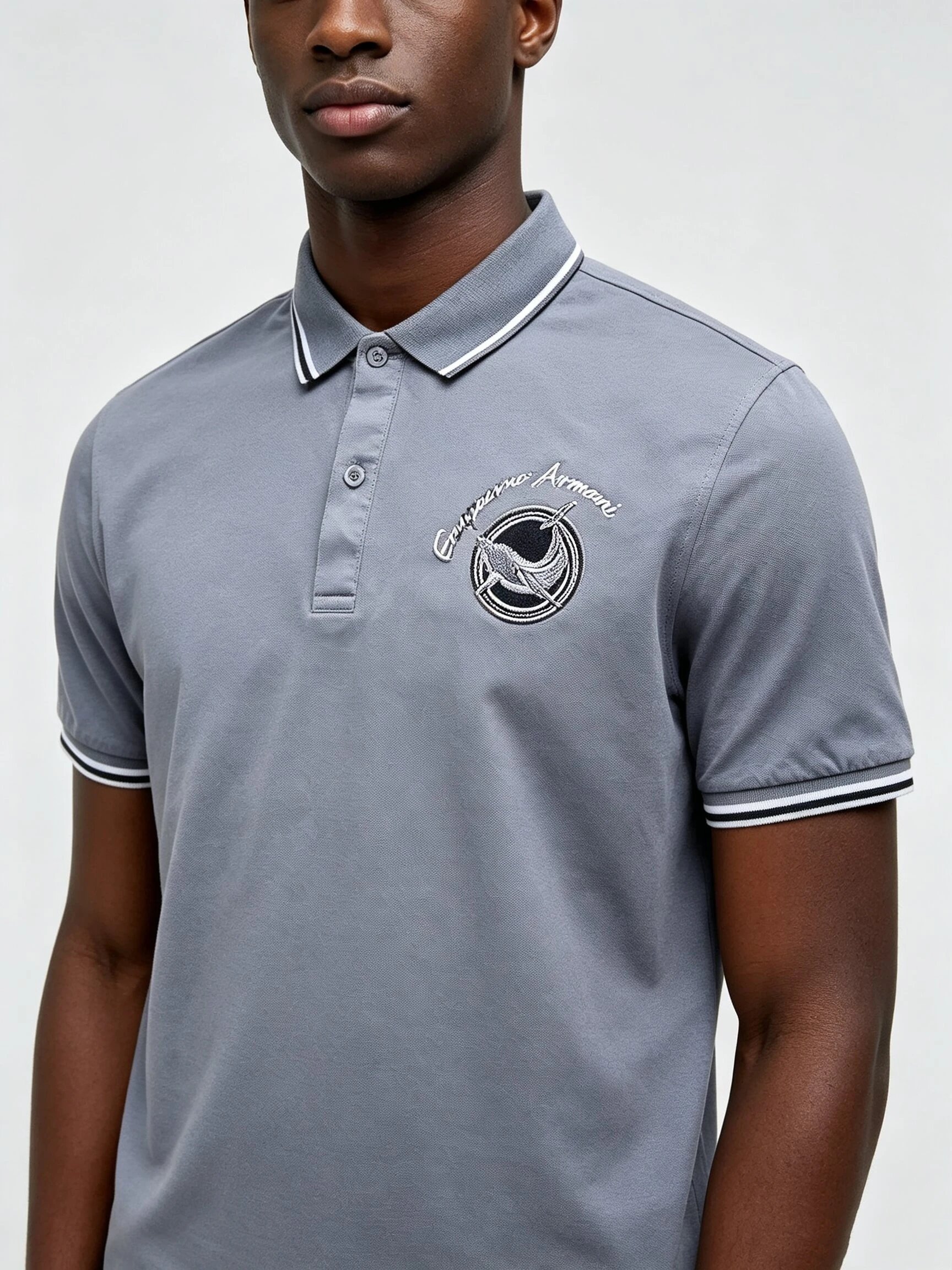 AMR Armani Polo T-Shirt with Single White Trim