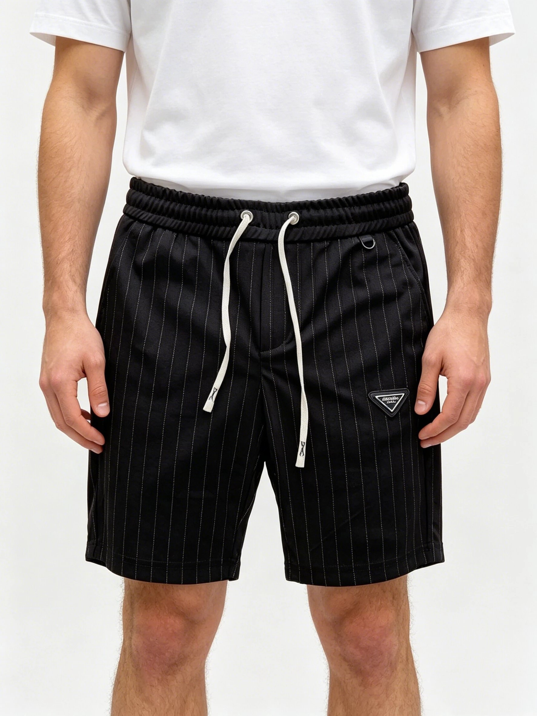 PRA Triangle Logo Pinstripe Shorts