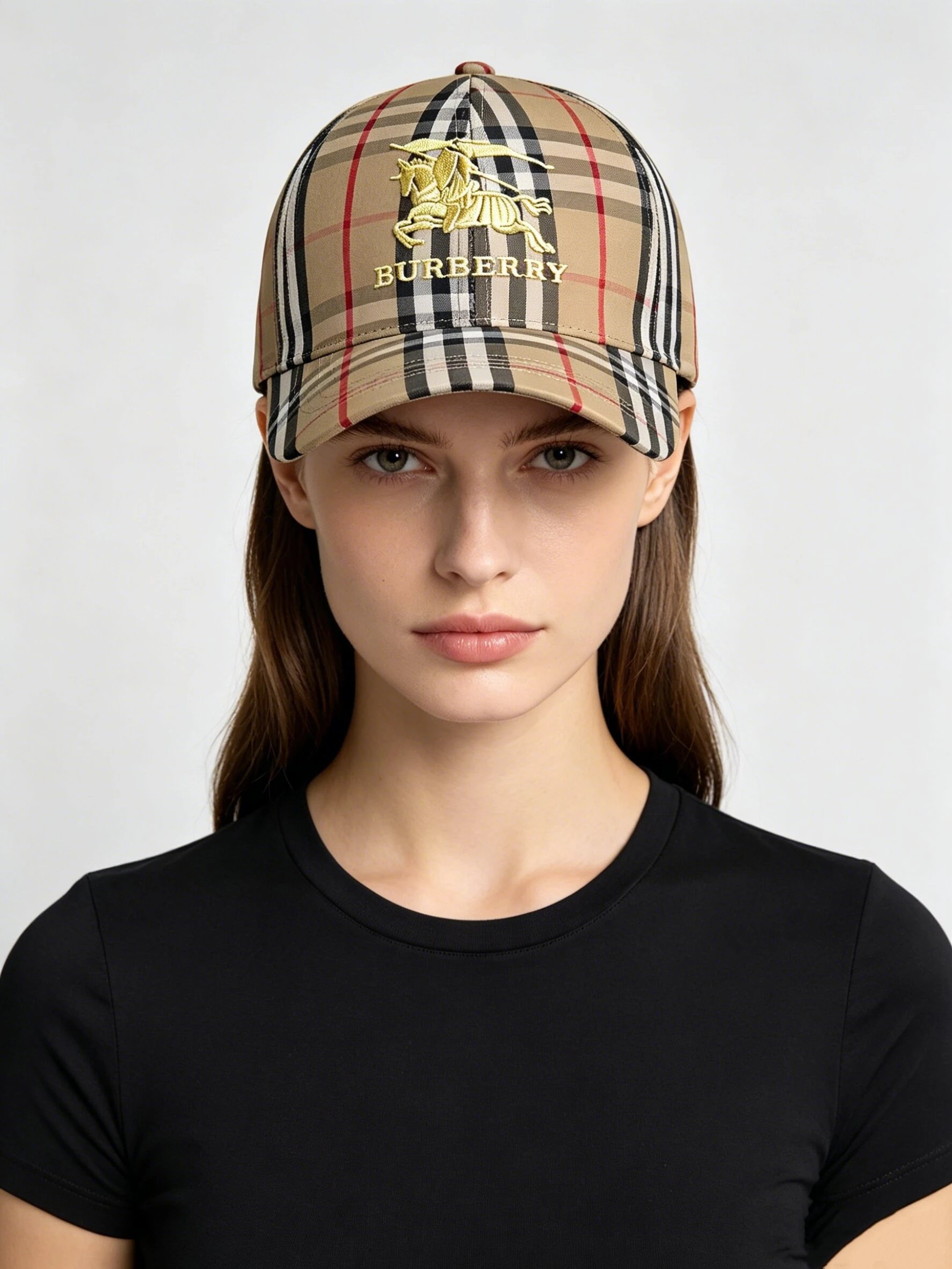 BBR Vintage Plaid Gold Knight Embroidery Baseball Cap