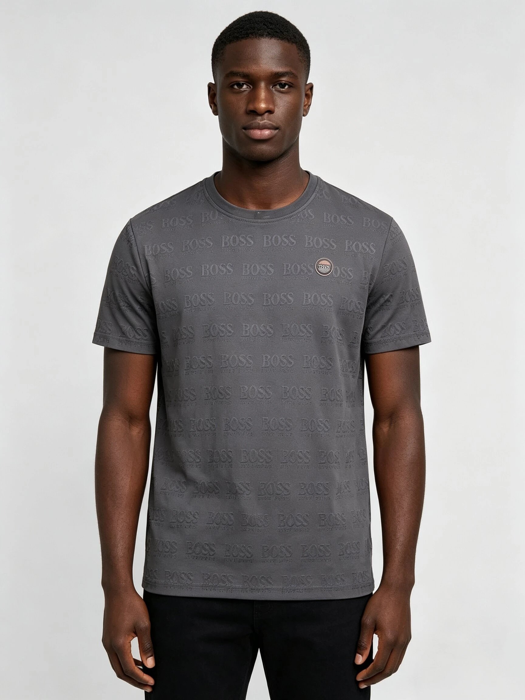 Hugo Embossed Letter T-Shirt