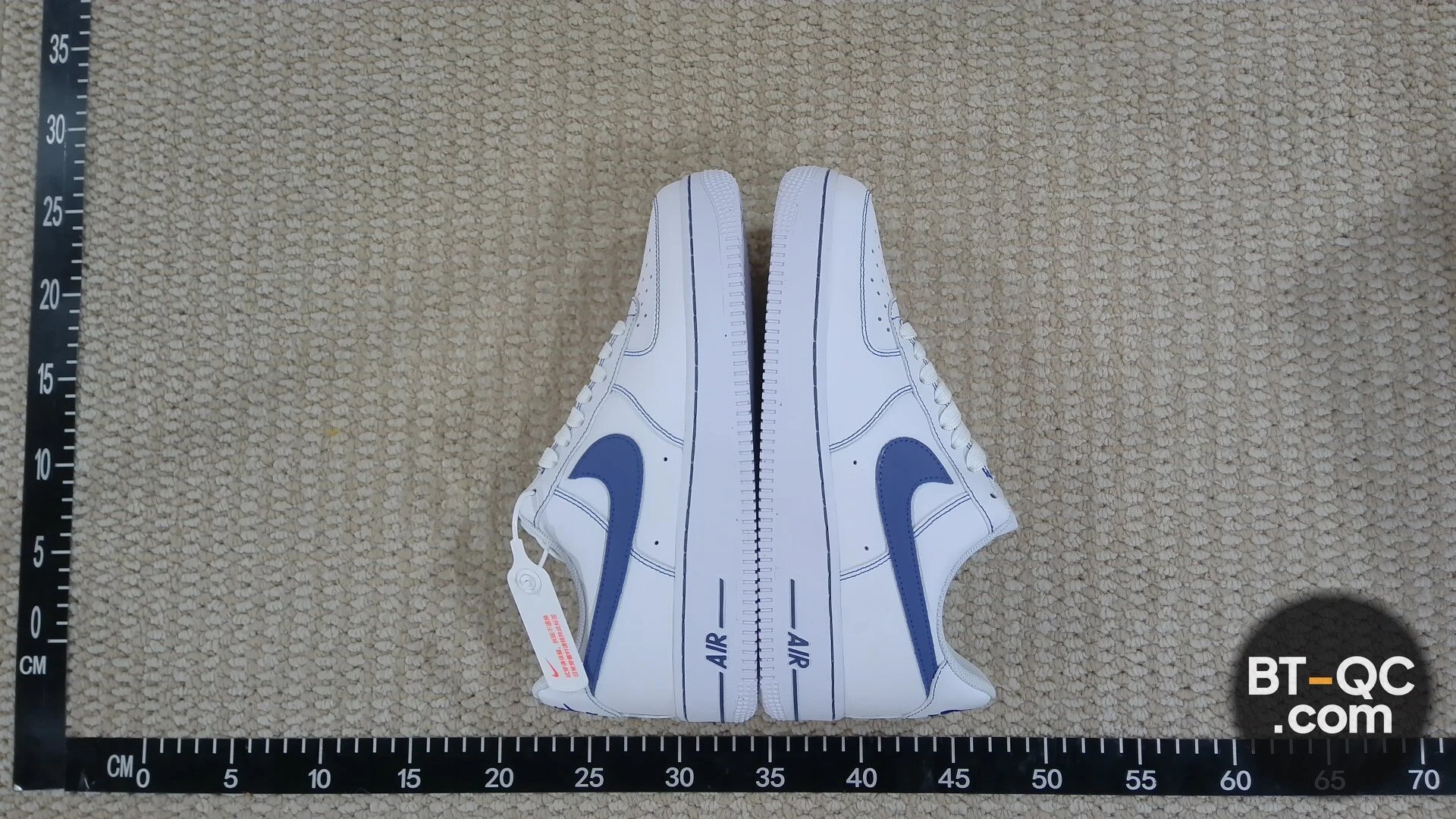 White and Blue Nike Air Force 1 Sneakers