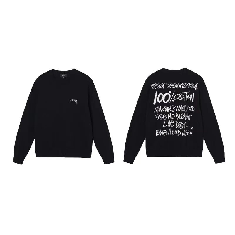 Stüssy Hoodies & Sweatshirts Waffle-Knit Raglan Crewneck Sweatshirt — 9