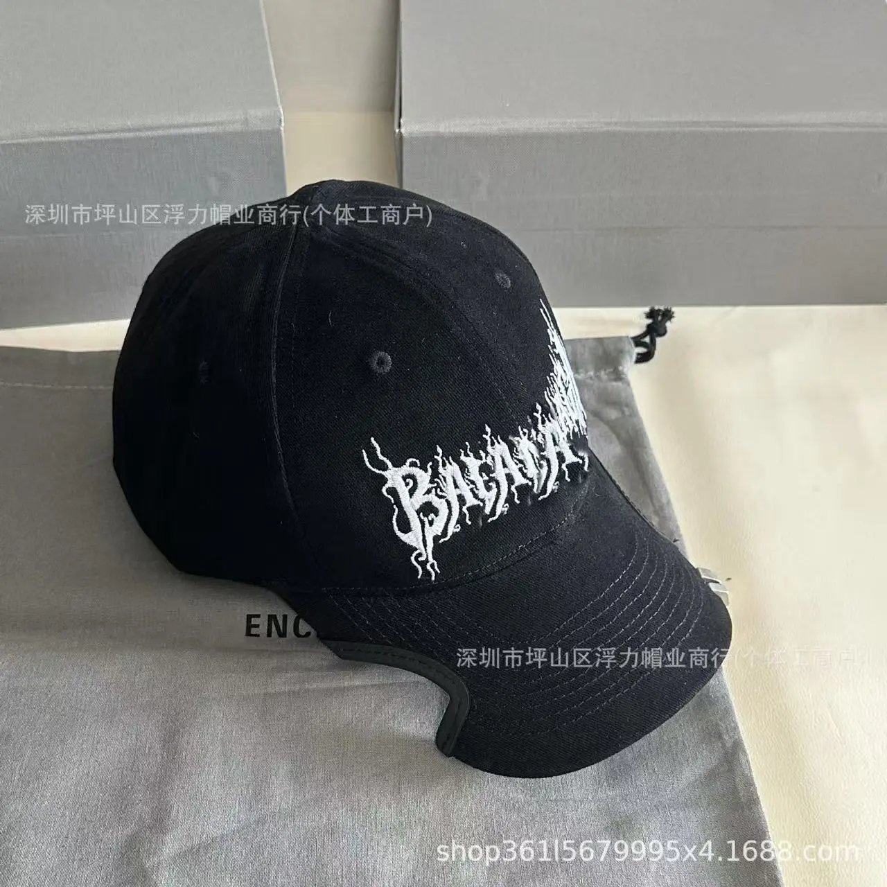 Balenciaga Hats Distressed Logo Baseball Cap — 11