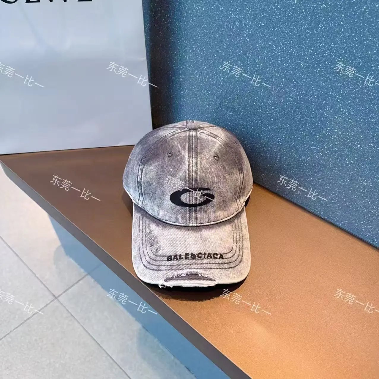 Balenciaga Hats Distressed Logo Baseball Cap — 21