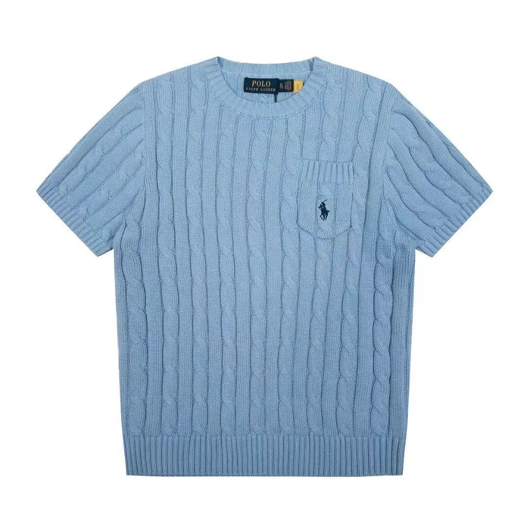 Polo Ralph Lauren Knitwear Short-Sleeve Cable-Knit Shirt — 18