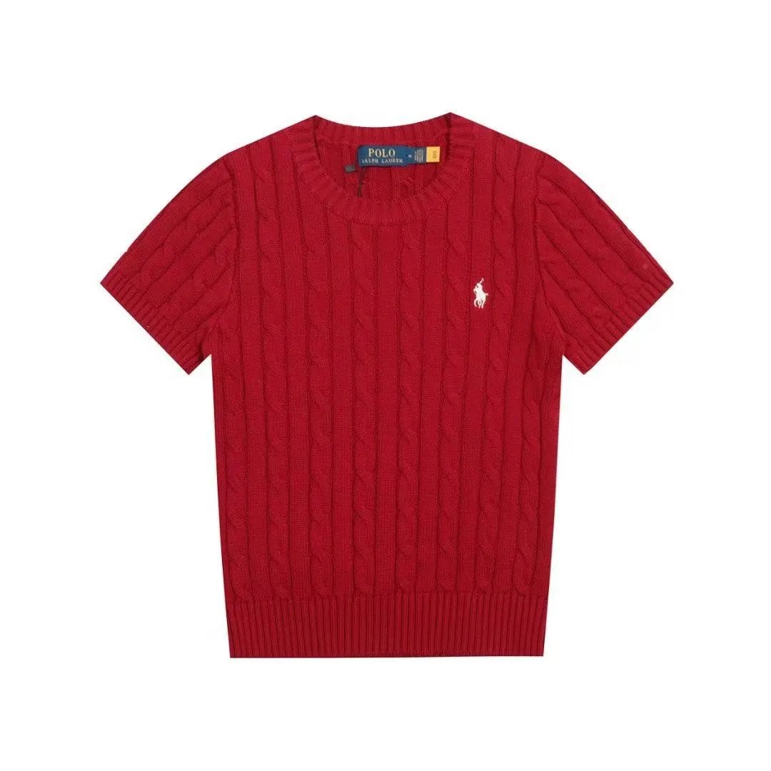 Polo Ralph Lauren Knitwear Short-Sleeve Cable-Knit Shirt — 34