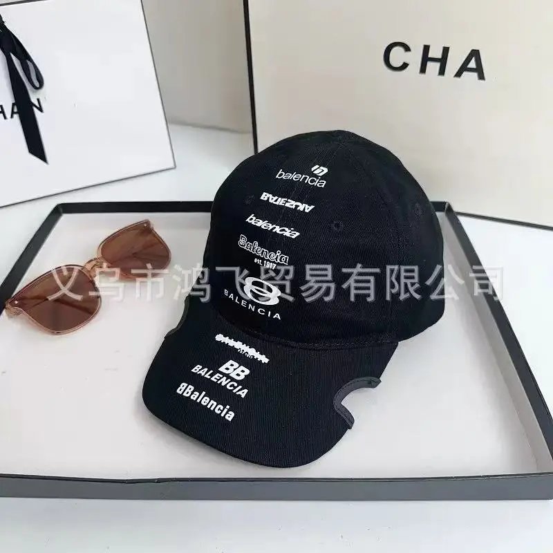 Balenciaga Hats Distressed Logo Baseball Cap — 23