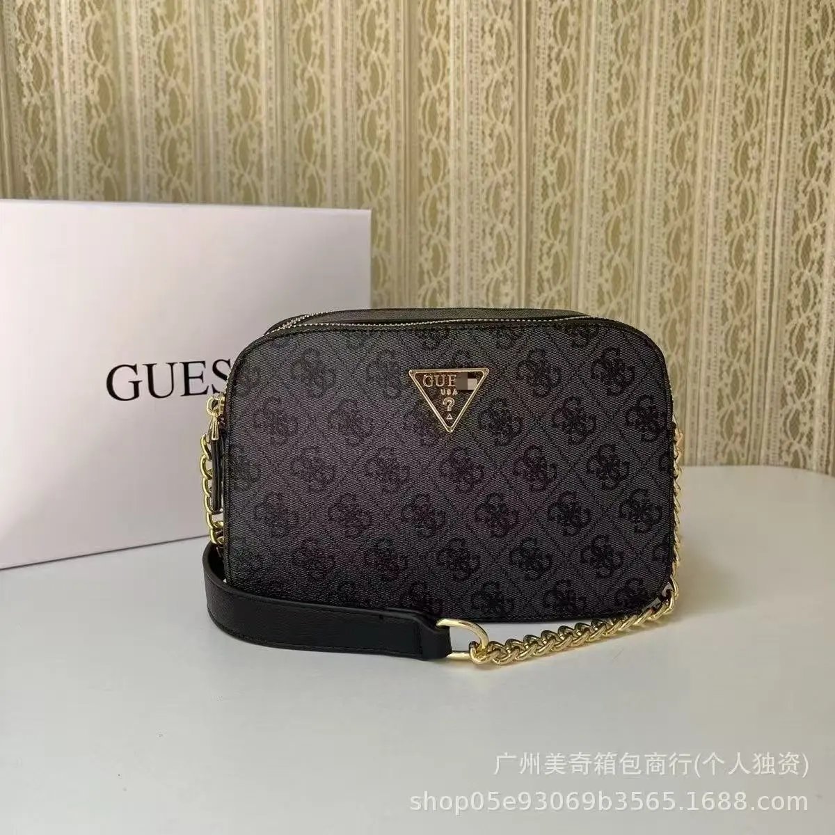 GUESS Crossbody Bags Double-Zip Logo-Print Chain-Strap Bag image 7
